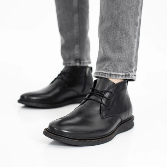 Bota de Couro com Solas Ortopédicas para Homem