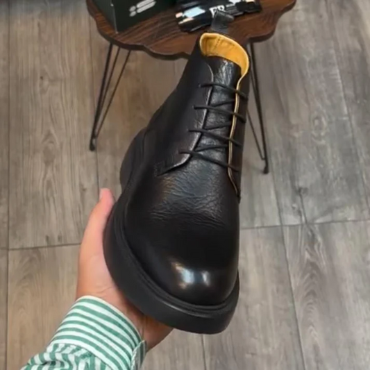 Botas de Couro com Textura Rugosa para Homem